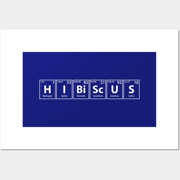 Hibiscus (H-I-Bi-Sc-U-S) Periodic Elements Spelling Wall Art by cerebrands